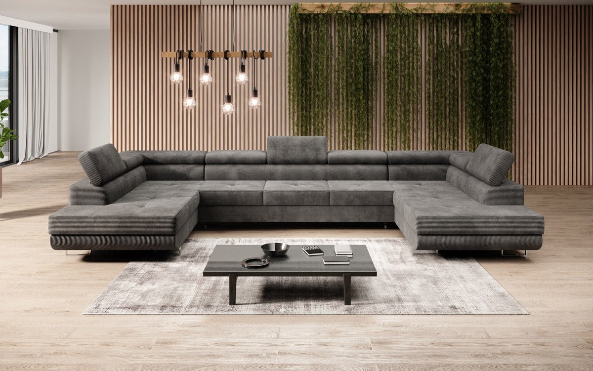 Designer Sofa Taormina mat Schlof- a Klappfunktioun a Kord