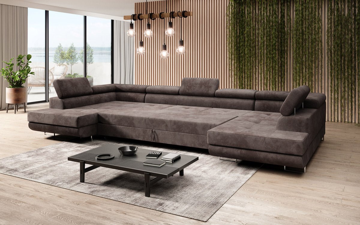 Designer Sofa Taormina mat Schlof- a Klappfunktioun a Kord