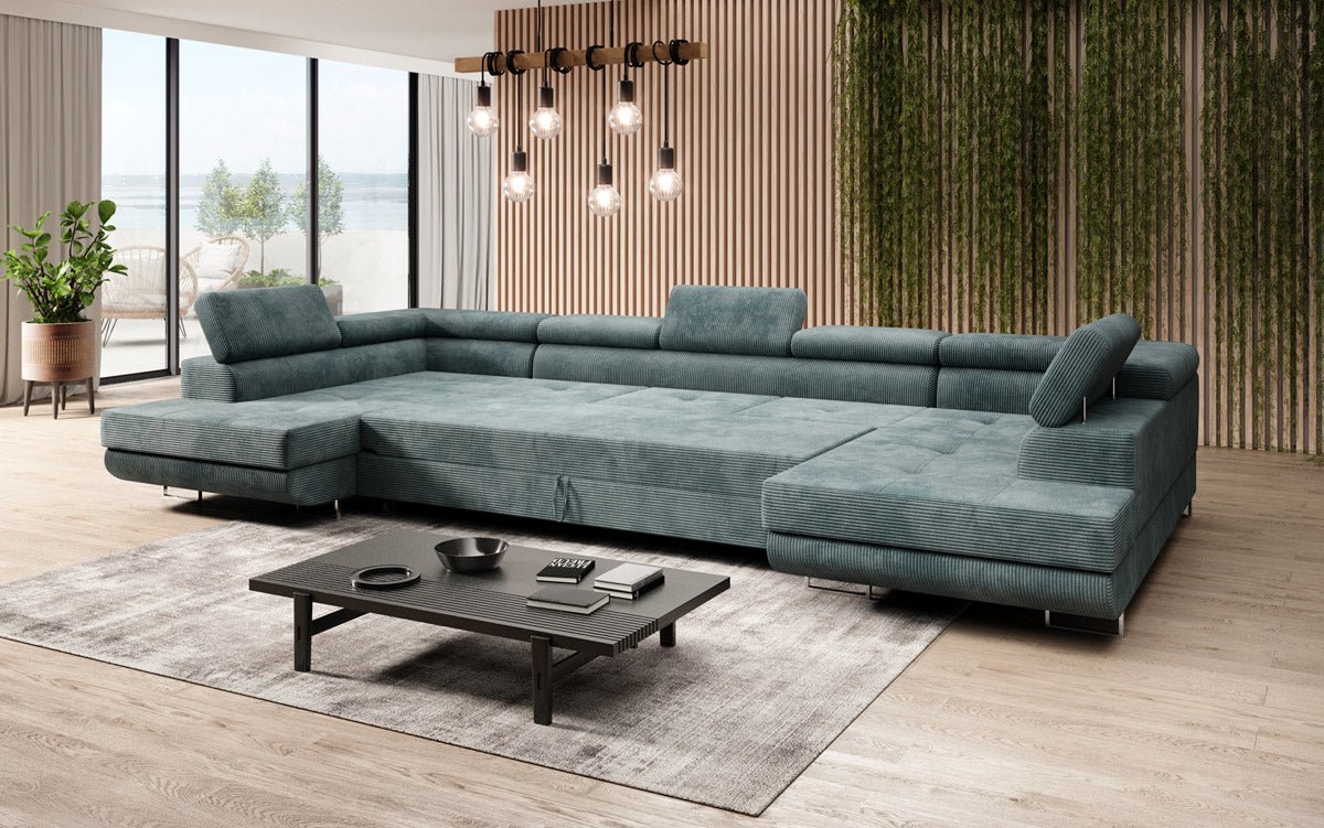 Designer Sofa Taormina mat Schlof- a Klappfunktioun a Kord
