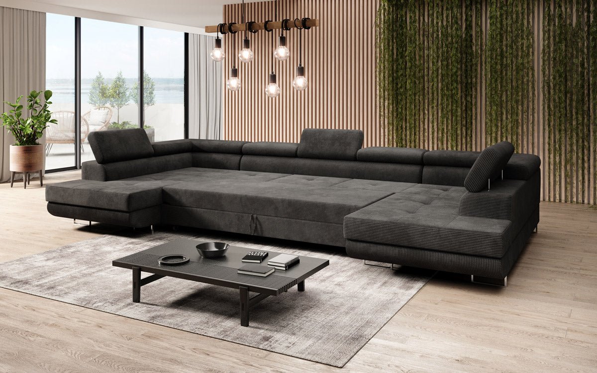 Designer Sofa Taormina mat Schlof- a Klappfunktioun a Kord