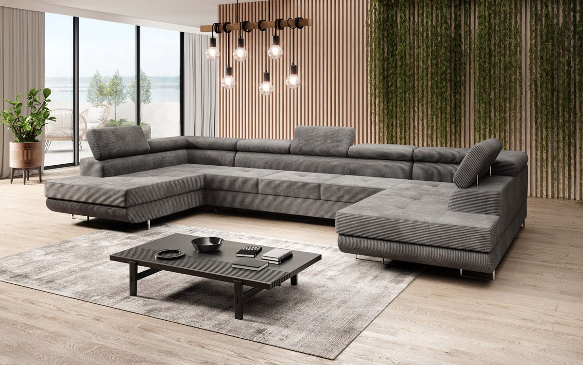 Designer Sofa Taormina mat Schlof- a Klappfunktioun a Kord