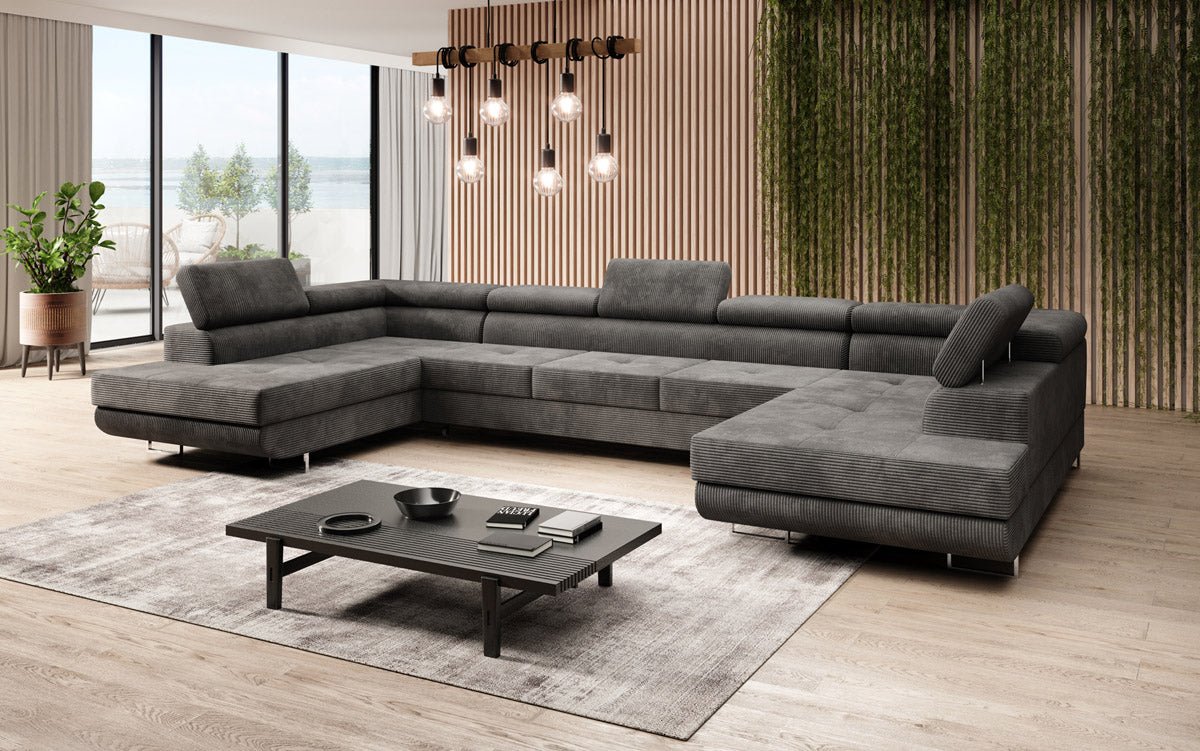 Designer Sofa Taormina mat Schlof- a Klappfunktioun a Kord