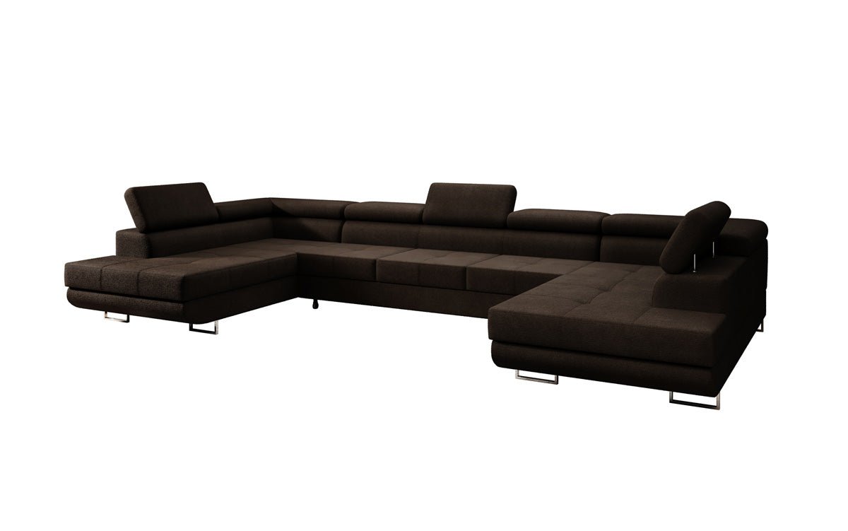 Designer Sofa Taormina mat Schlof- a Klappfunktioun a Bouclé