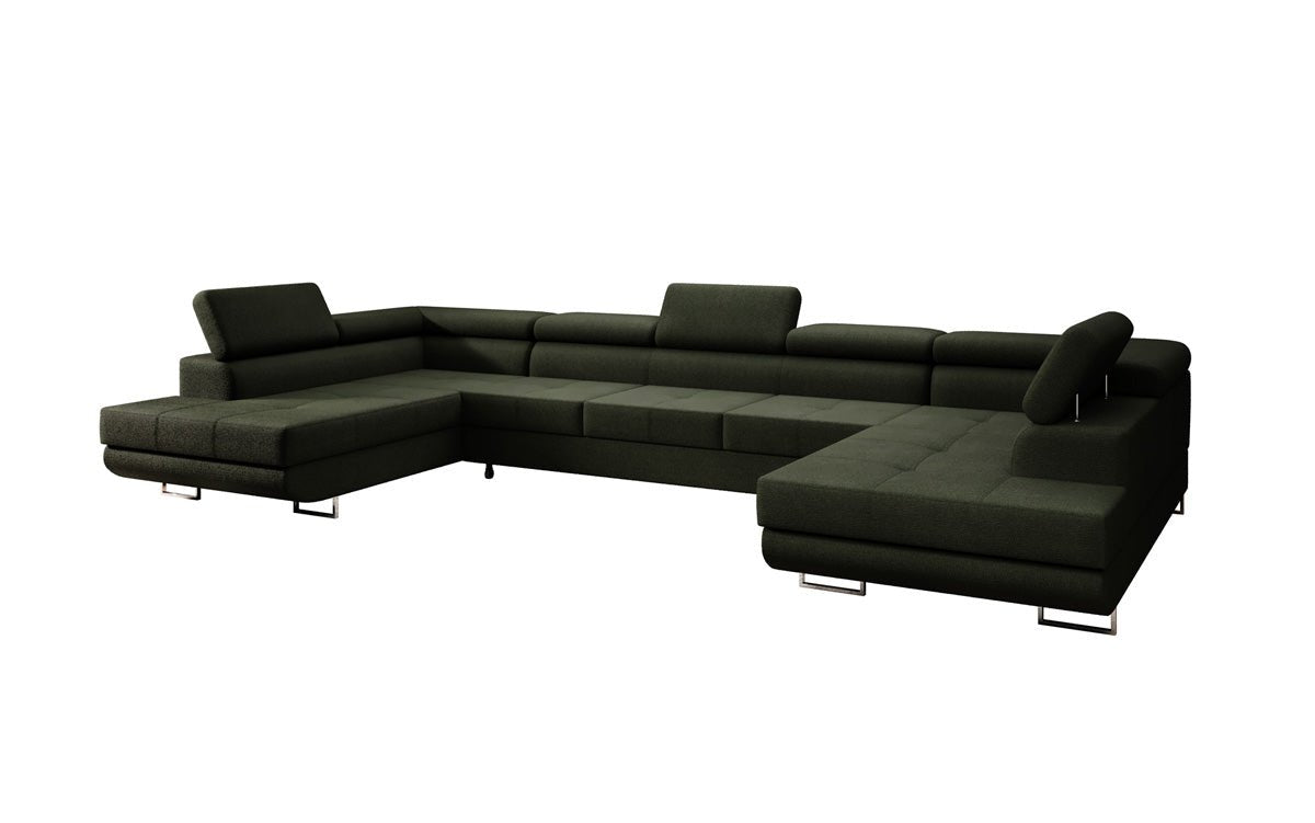 Designer Sofa Taormina mat Schlof- a Klappfunktioun a Bouclé