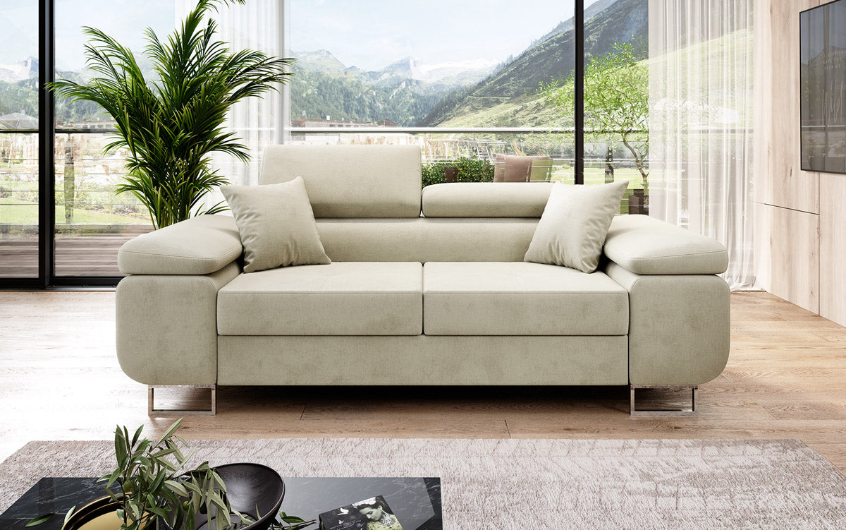 Designer 2er Sofa Siera mit Schlaffunktion in Samt