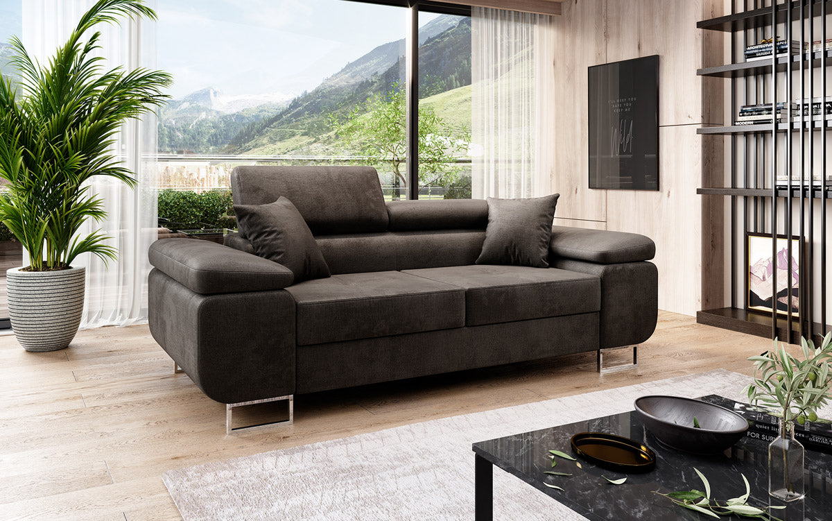 Designer 2er Sofa Siera mit Schlaffunktion in Samt