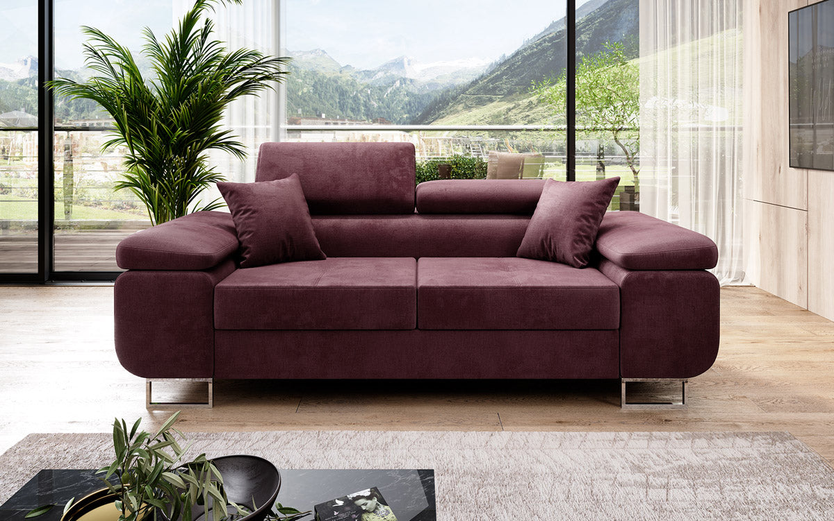 Designer 2er Sofa Siera mit Schlaffunktion in Samt