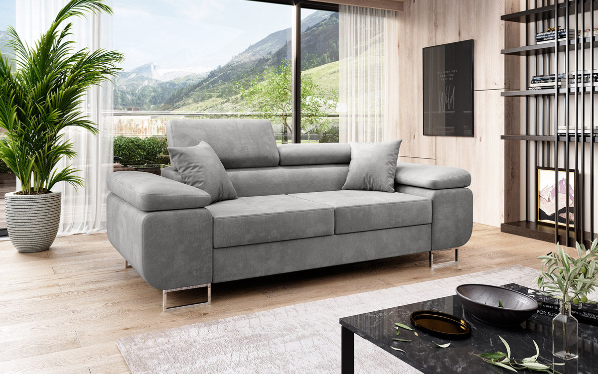 Designer 2er Sofa Siera mit Schlaffunktion in Samt