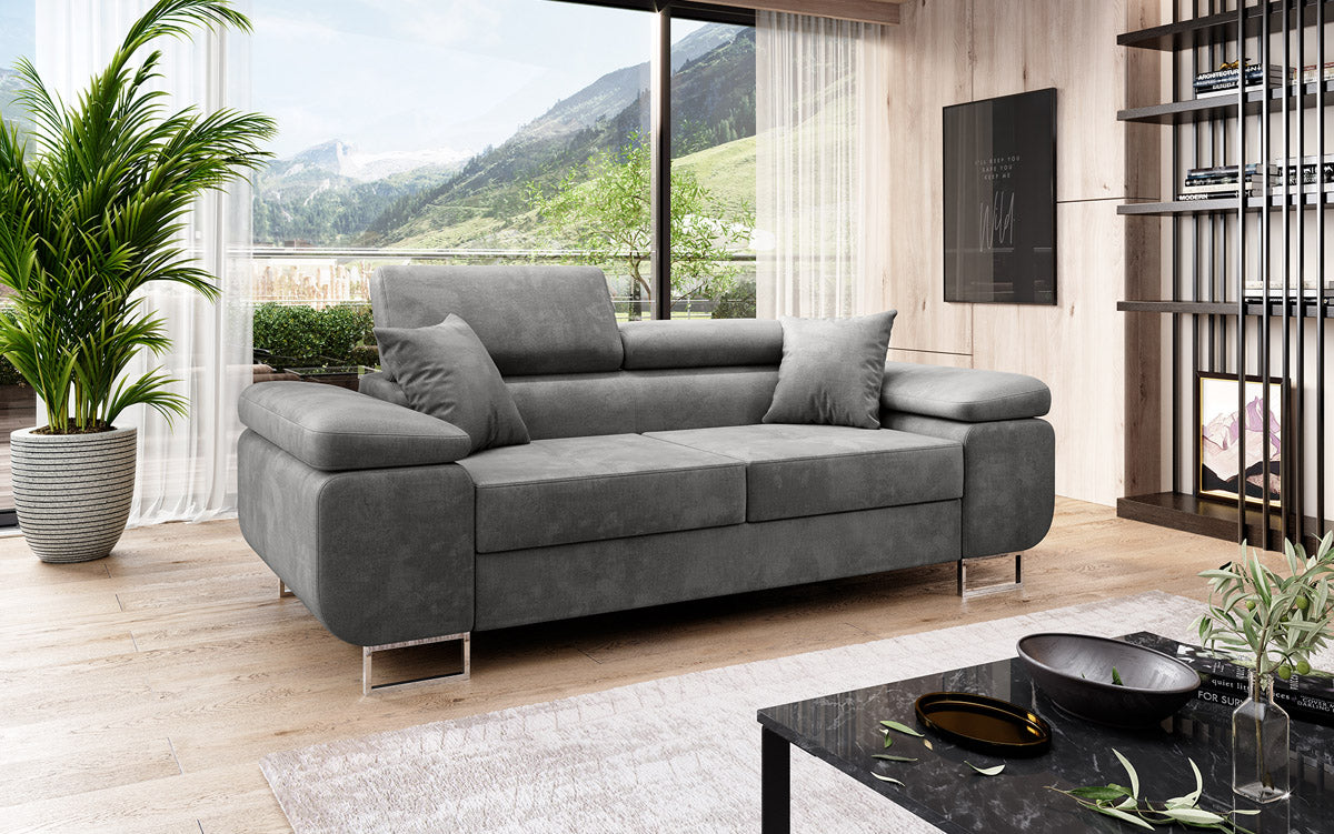 Designer 2er Sofa Siera mit Schlaffunktion in Samt