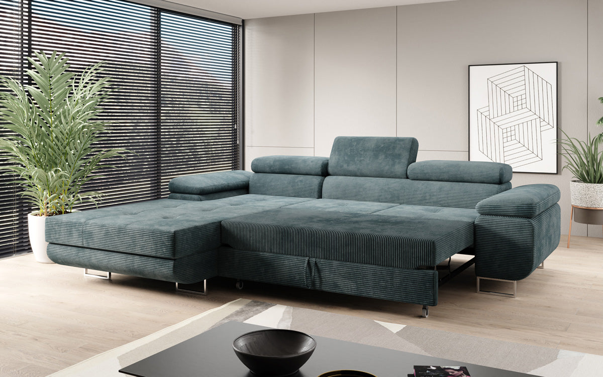 Designer Sofa Calvera mat Schloof- an Zouschloffunktioun a Cord