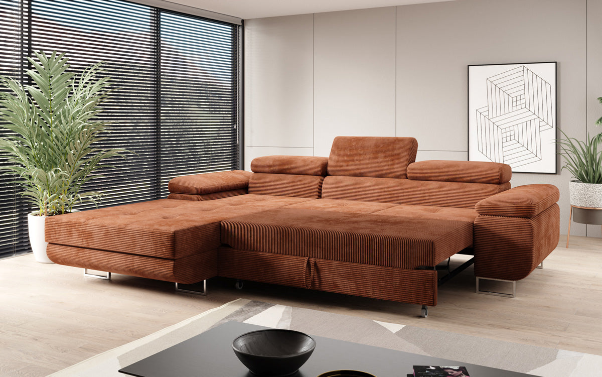 Designer Sofa Calvera mat Schloof- an Zouschloffunktioun a Cord