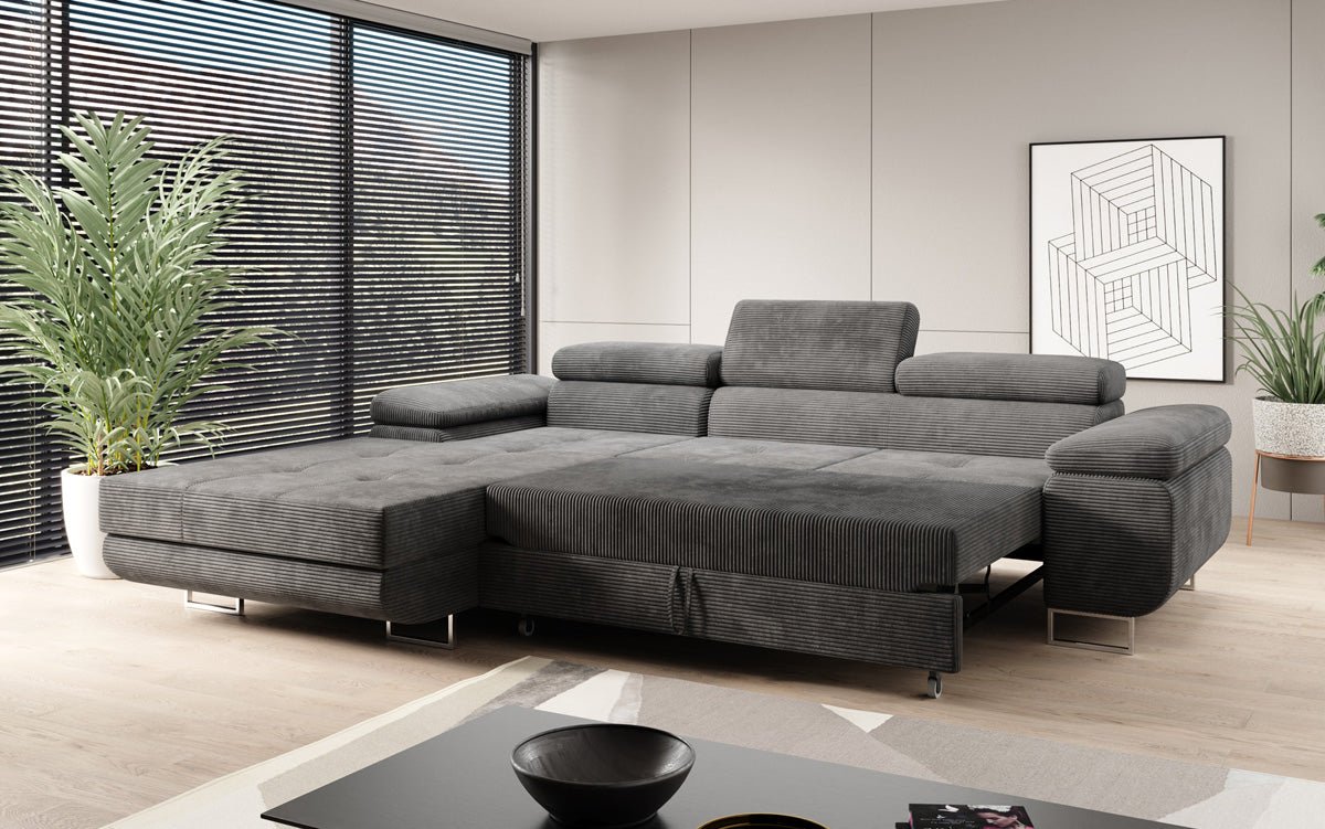 Designer Sofa Calvera mat Schloof- an Zouschloffunktioun a Cord