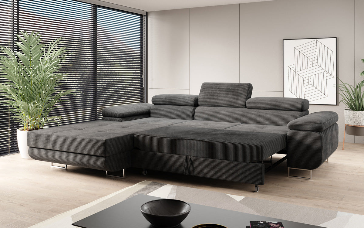 Designer Sofa Calvera mat Schloof- an Zouschloffunktioun a Cord
