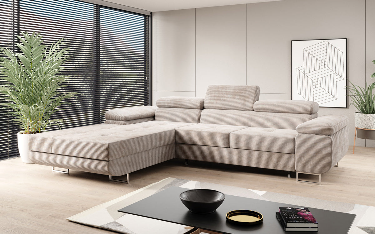 Designer Sofa Calvera mat Schloof- an Zouschloffunktioun a Cord