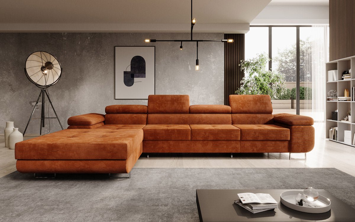 Designer Sofa Calvera Maxi mat Schloof- a Klappfunktioun a Kord