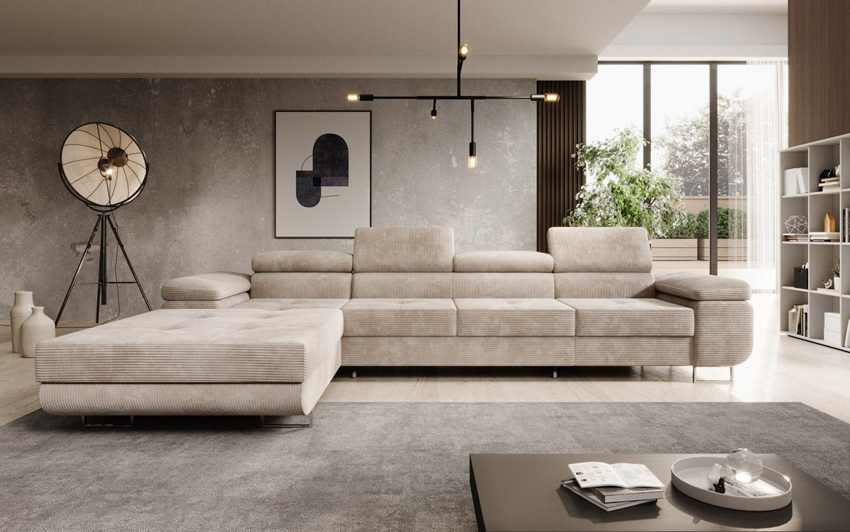 Designer Sofa Calvera Maxi mat Schloof- a Klappfunktioun a Kord