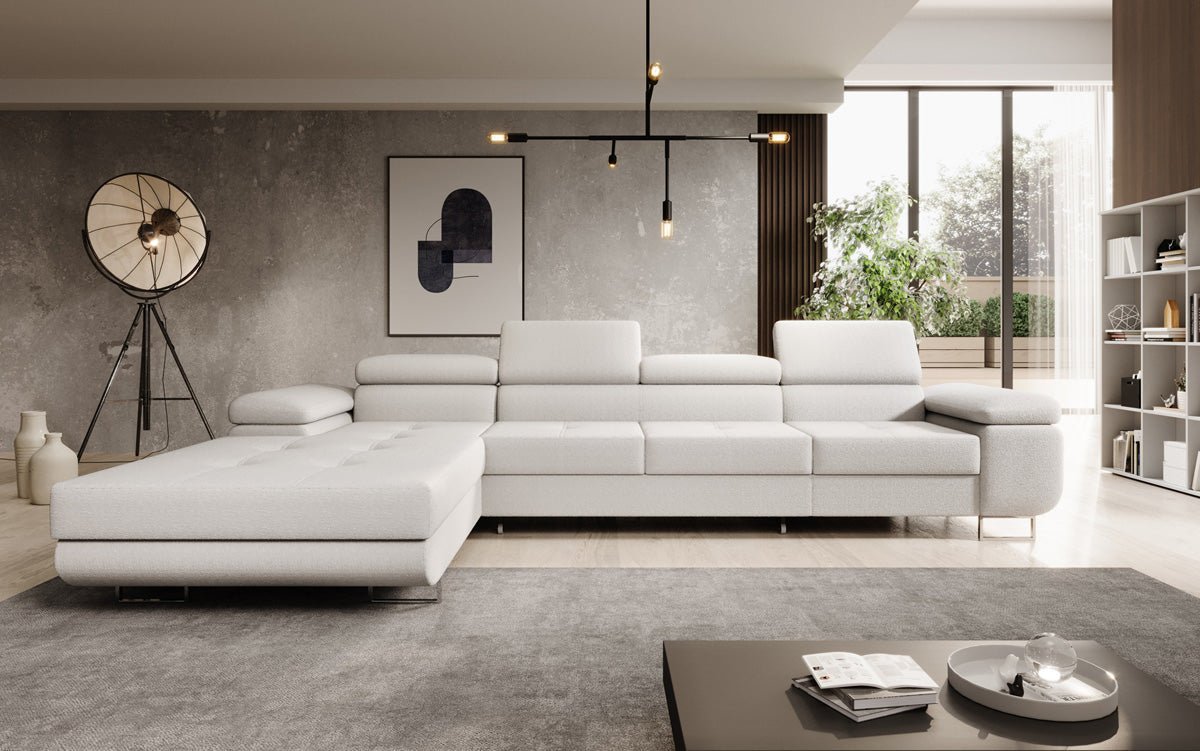 Designer Sofa Calvera Maxi mat Schloof- a Klappfunktioun a Bouclé