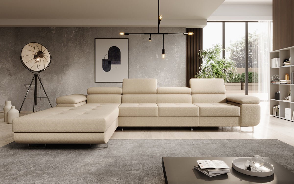 Designer Sofa Calvera Maxi mat Schloof- a Klappfunktioun a Bouclé