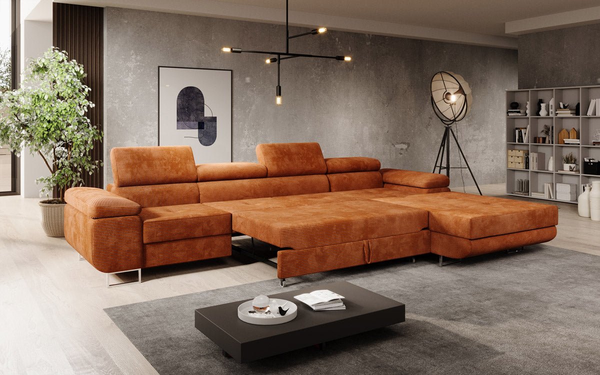 Designer Sofa Calvera Maxi mat Schloof- a Klappfunktioun a Kord