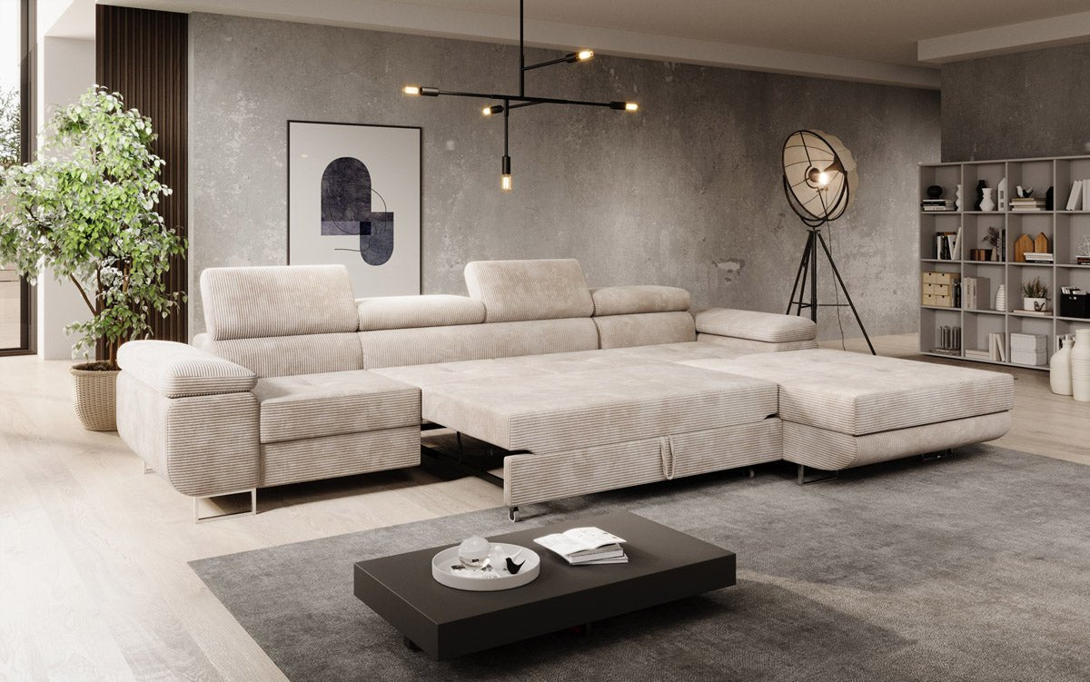 Designer Sofa Calvera Maxi mat Schloof- a Klappfunktioun a Kord