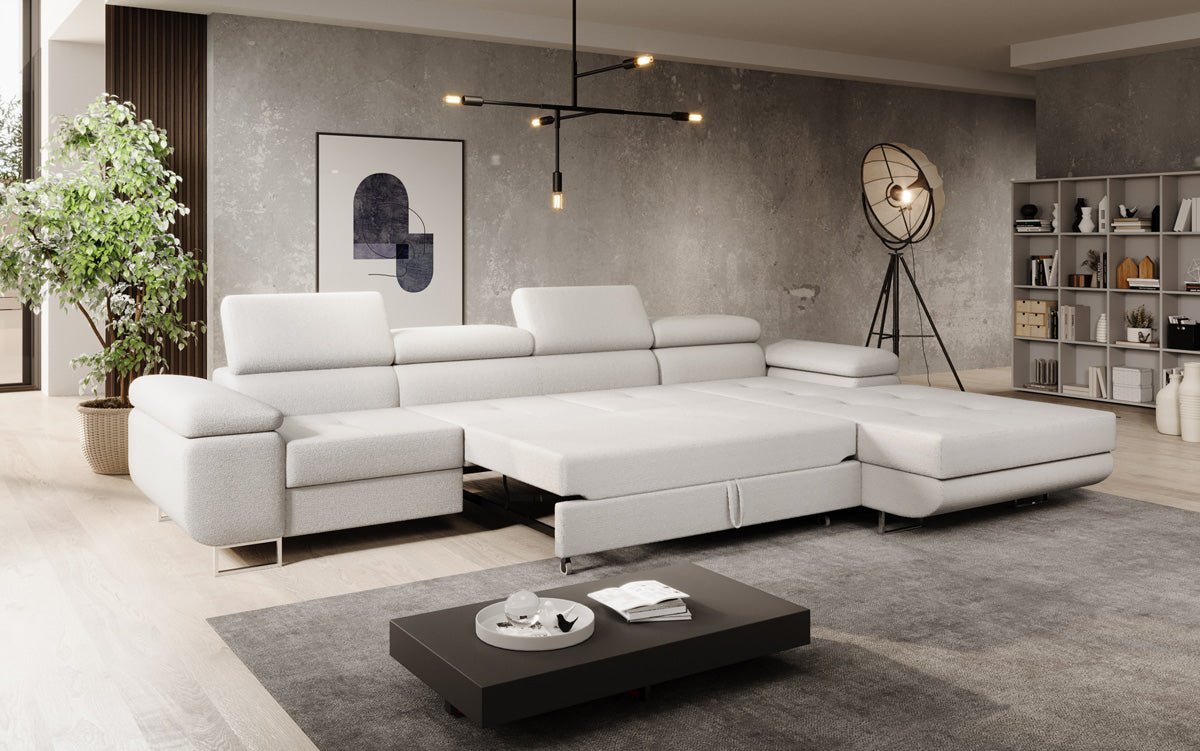 Designer Sofa Calvera Maxi mat Schloof- a Klappfunktioun a Bouclé