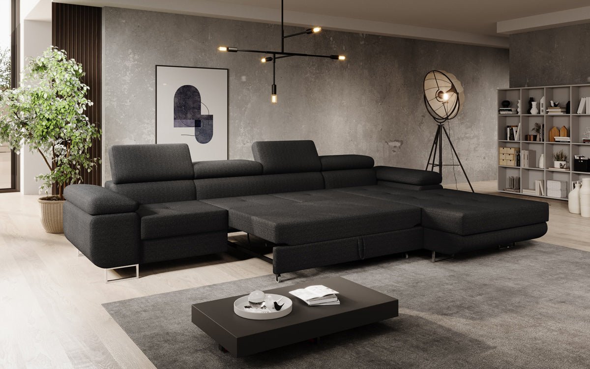 Designer Sofa Calvera Maxi mat Schloof- a Klappfunktioun a Bouclé