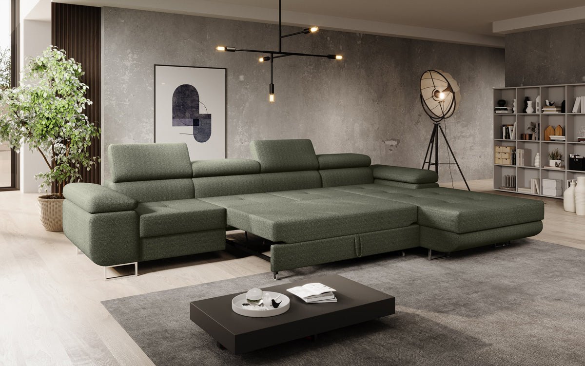 Designer Sofa Calvera Maxi mat Schloof- a Klappfunktioun a Bouclé