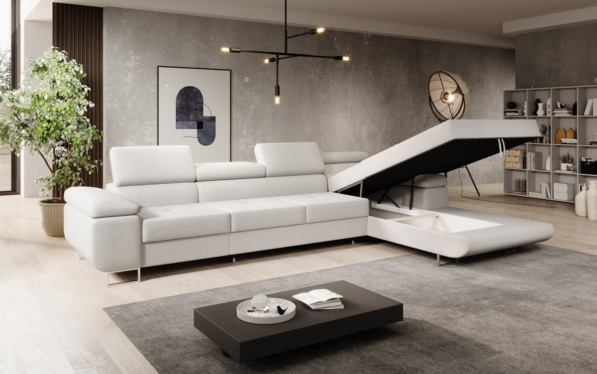 Designer Sofa Calvera Maxi mat Schloof- a Klappfunktioun a Bouclé