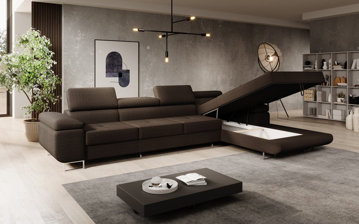 Designer Sofa Calvera Maxi mat Schloof- a Klappfunktioun a Bouclé