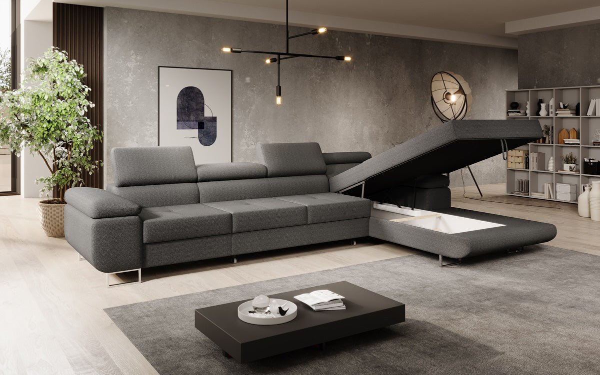 Designer Sofa Calvera Maxi mat Schloof- a Klappfunktioun a Bouclé