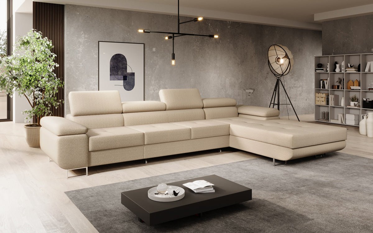 Designer Sofa Calvera Maxi mat Schloof- a Klappfunktioun a Bouclé