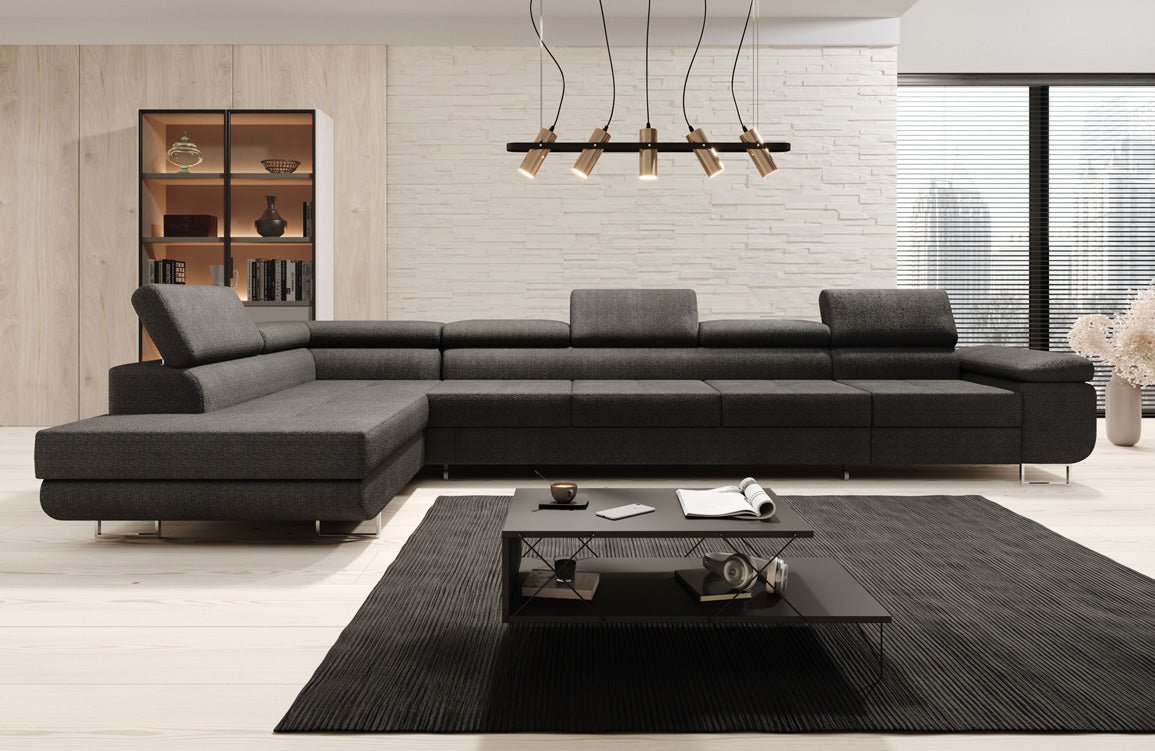 Designer Sofa Maxi mat Schlof- a Klappfunktioun a Bouclé