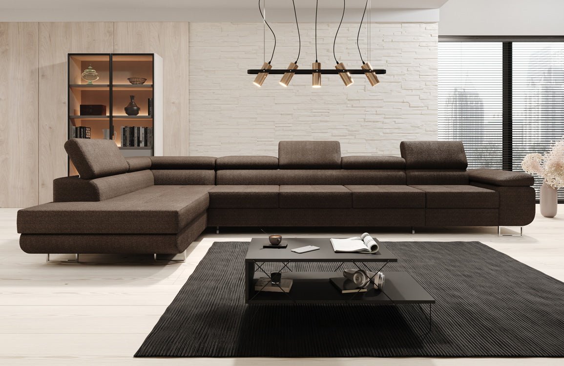 Designer Sofa Maxi mat Schlof- a Klappfunktioun a Bouclé