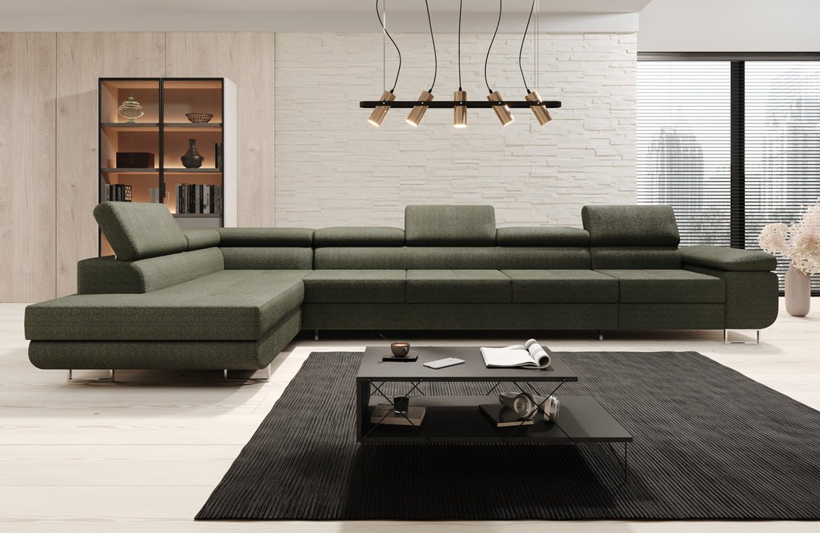 Designer Sofa Maxi mat Schlof- a Klappfunktioun a Bouclé