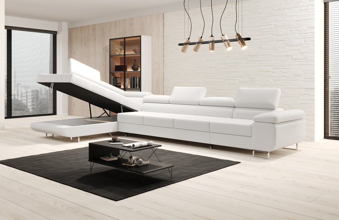 Designer Sofa Maxi mat Schlof- a Klappfunktioun a Bouclé