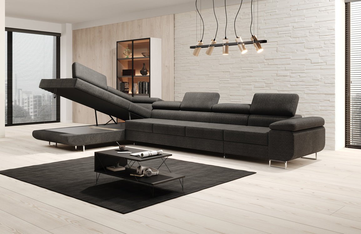 Designer Sofa Maxi mat Schlof- a Klappfunktioun a Bouclé