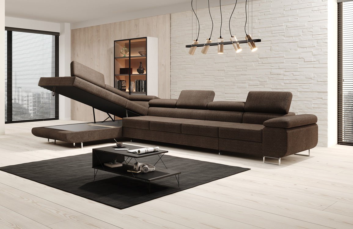 Designer Sofa Maxi mat Schlof- a Klappfunktioun a Bouclé