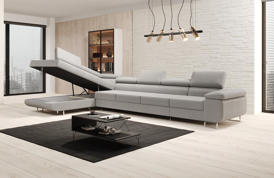 Designer Sofa Maxi mat Schlof- a Klappfunktioun a Bouclé