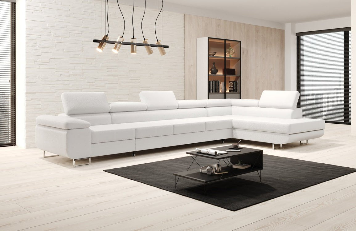 Designer Sofa Maxi mat Schlof- a Klappfunktioun a Bouclé