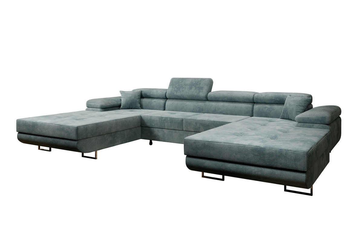 Designer Sofa Calvera U mat Schlof- a Klapfunktioun a Kord