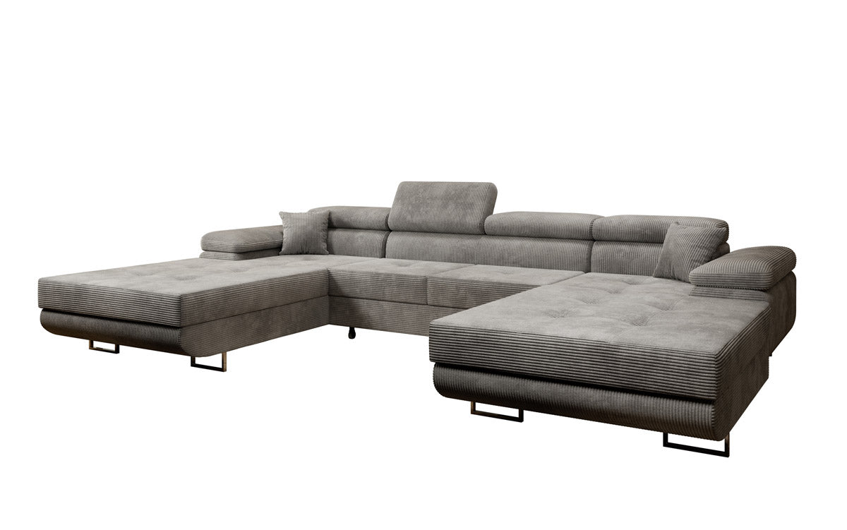 Designer Sofa Calvera U mat Schlof- a Klapfunktioun a Kord