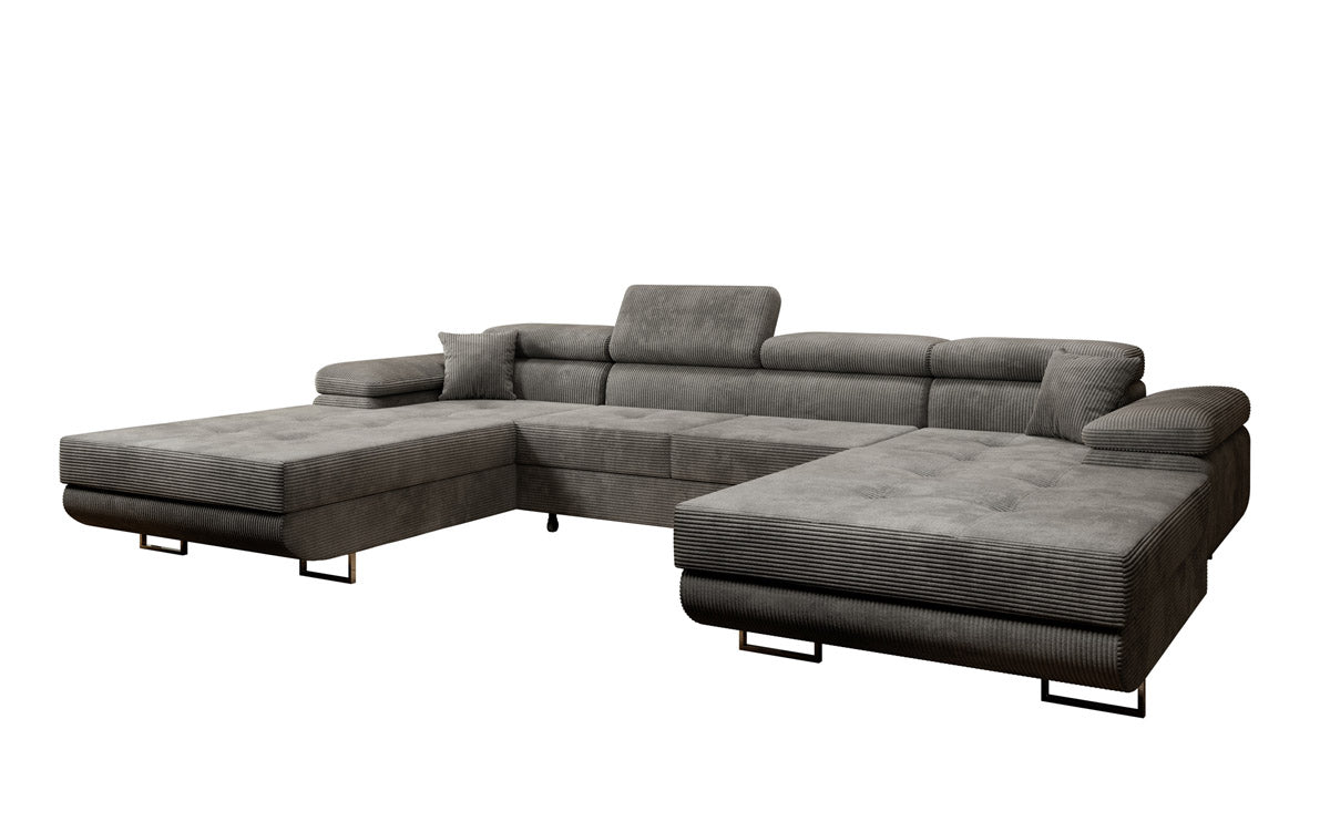 Designer Sofa Calvera U mat Schlof- a Klapfunktioun a Kord