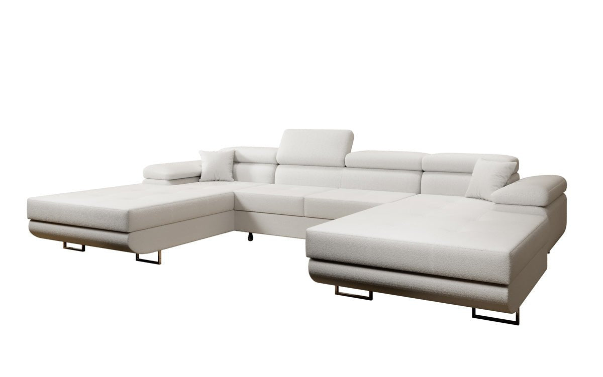 Designer Sofa Calvera U mat Schlof- a Klappfunktioun a Bouclé