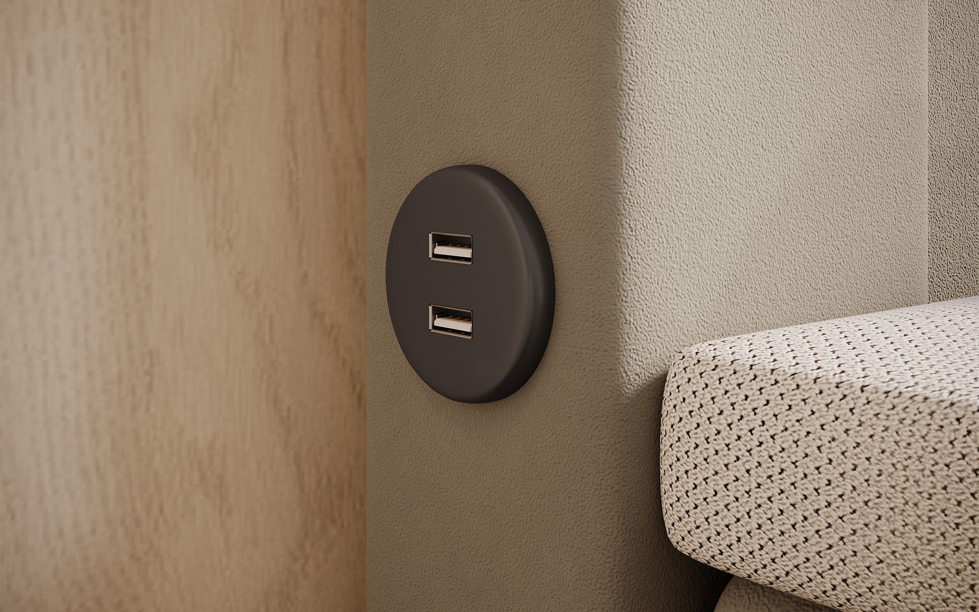 Boxspringbett Minera mat LED, USB an Späicherplatz