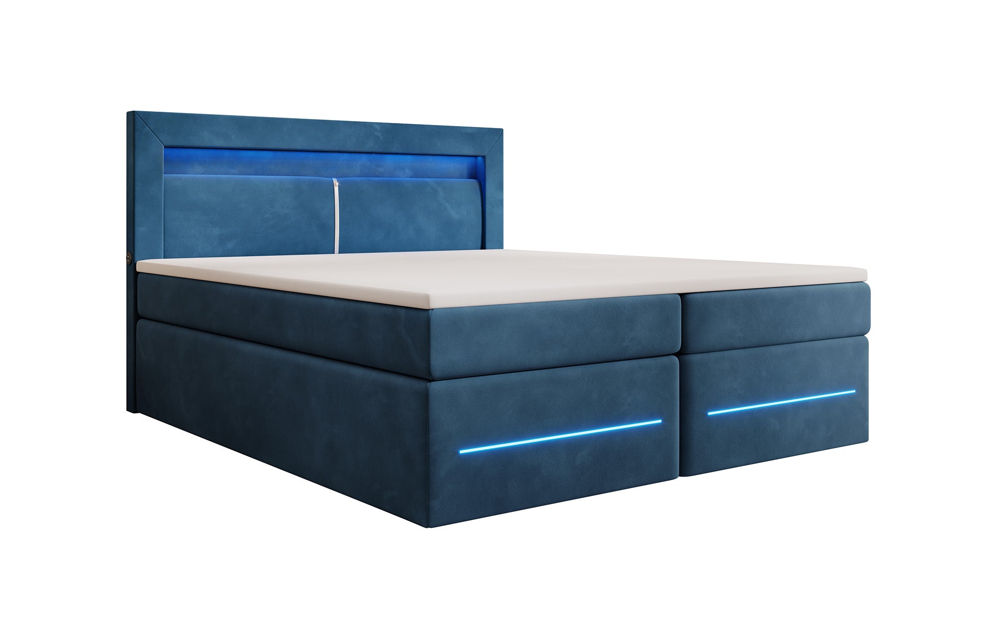 Boxspringbett Minera mat LED, USB an Späicherplatz