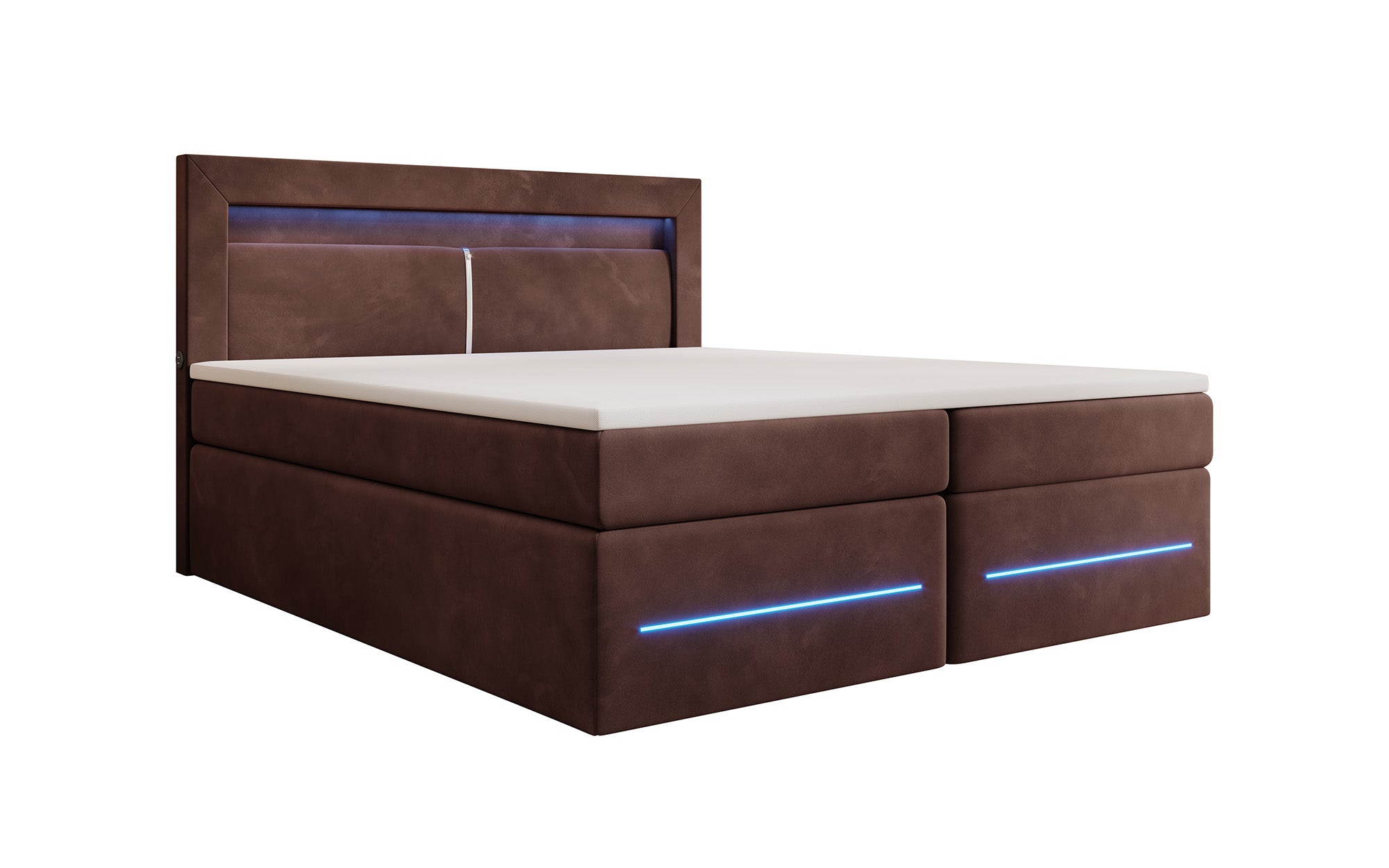 Boxspringbett Minera mat LED, USB an Späicherplatz