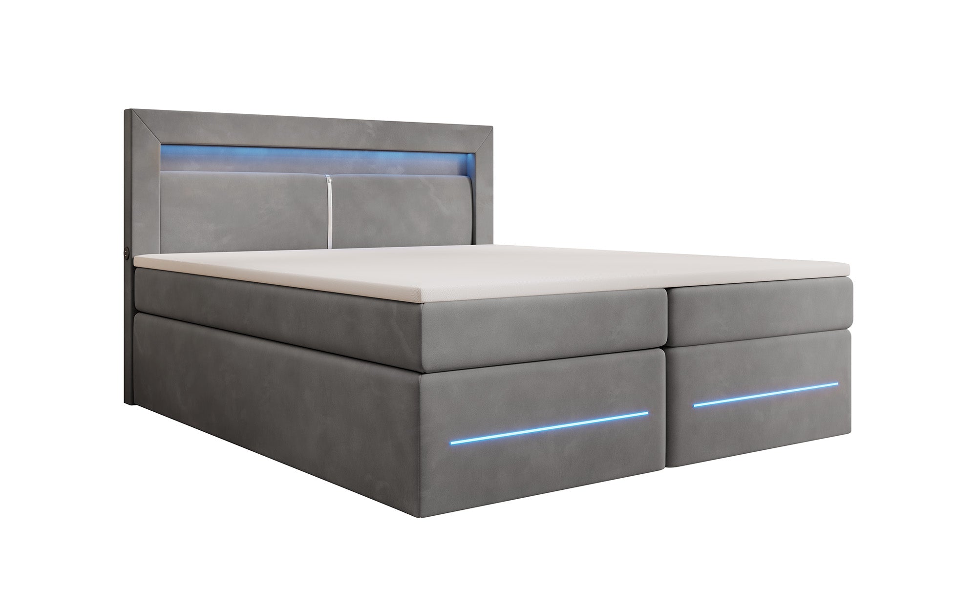 Boxspringbett Minera mat LED, USB an Späicherplatz