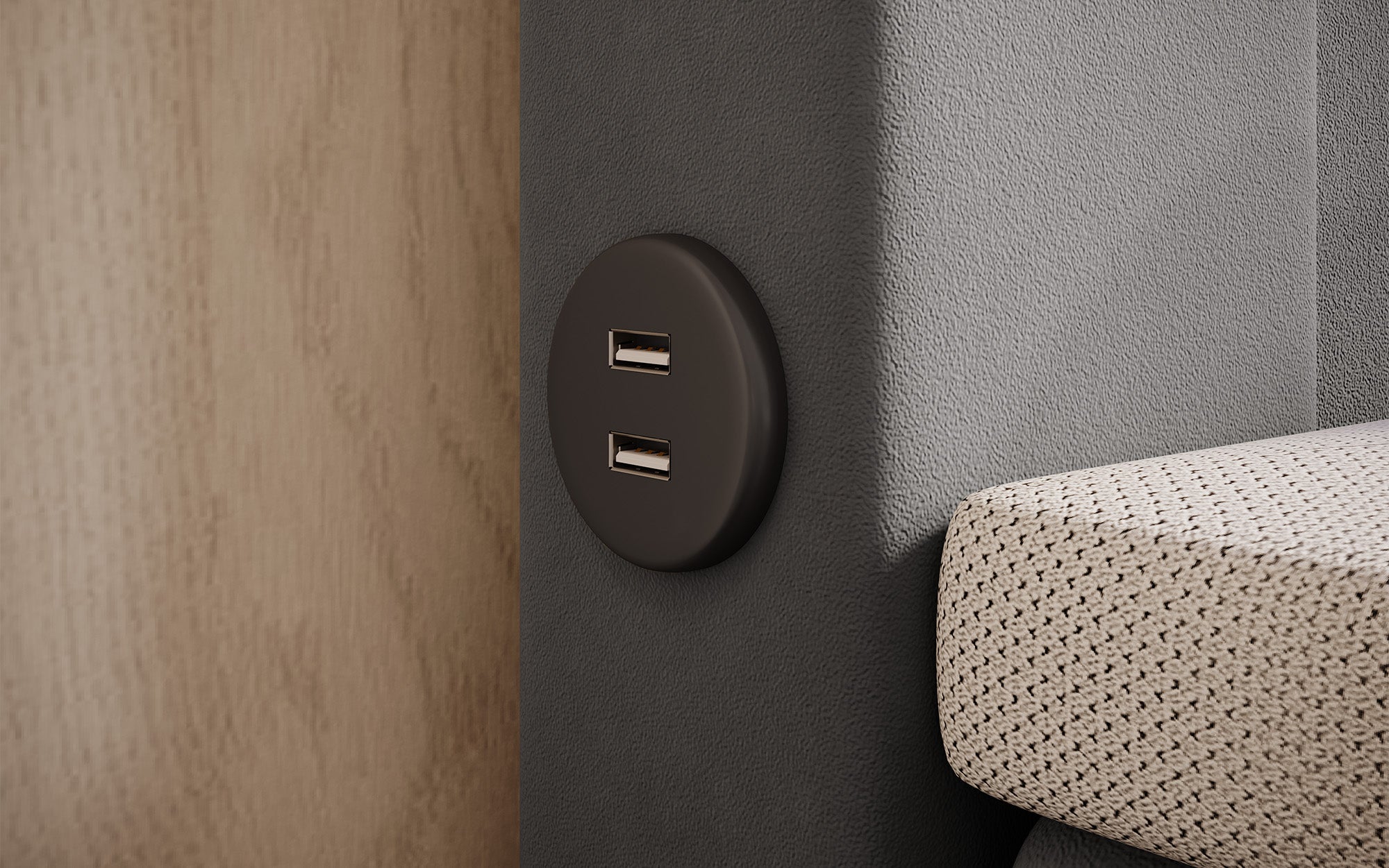 Boxspringbett Minera mat LED, USB an Späicherplatz