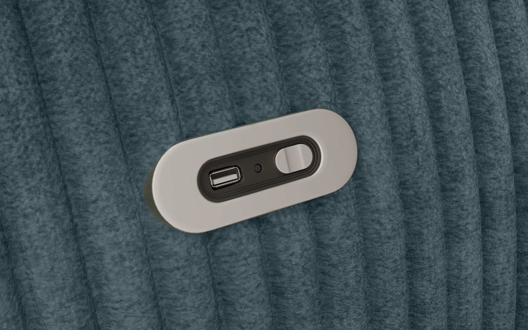 Designer Sofa Genova II mat elektrëscher Sëtzverlängerung, USB Uschloss