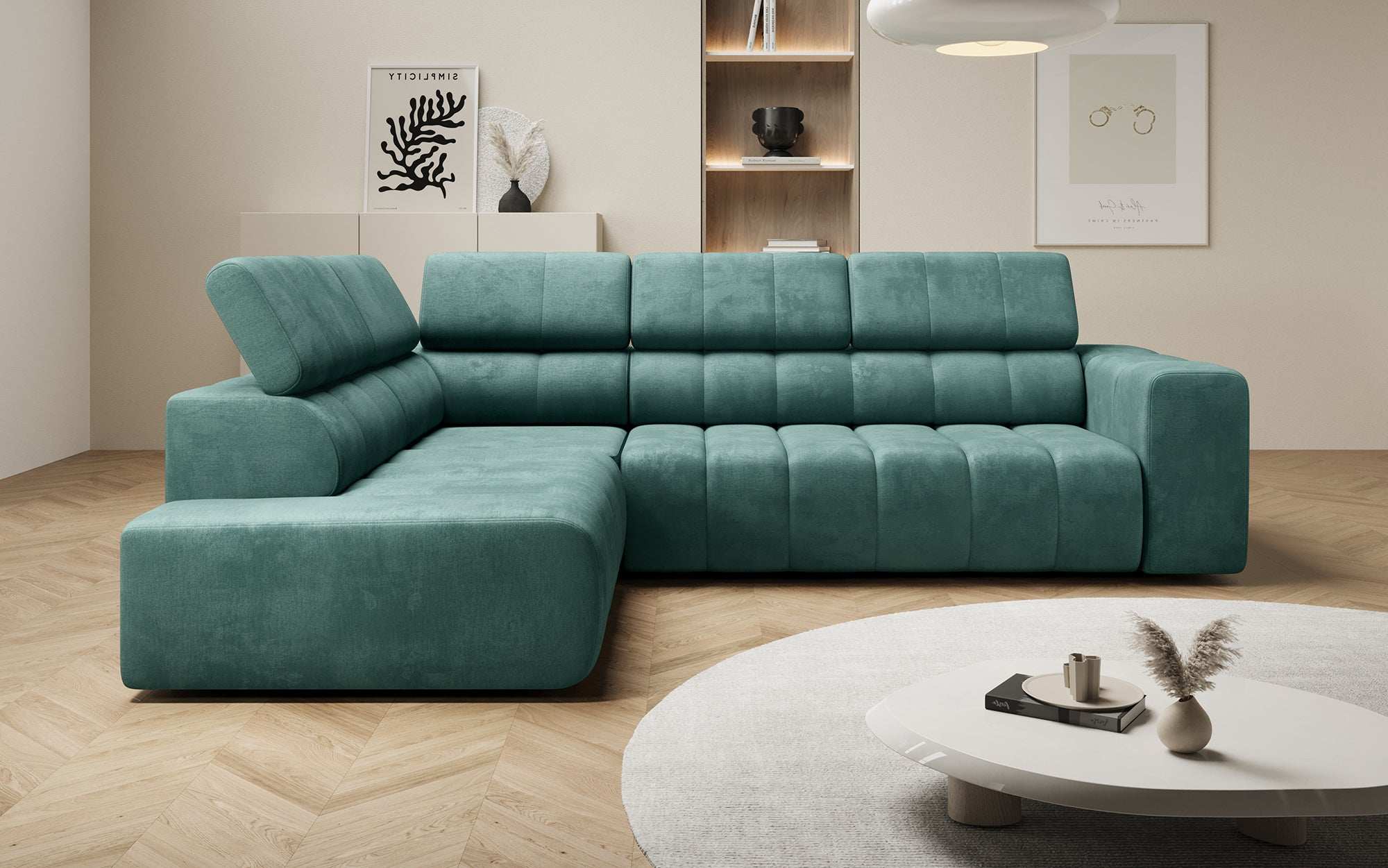 Designer Sofa Aurora L mat elektrescher Schlooffunktioun